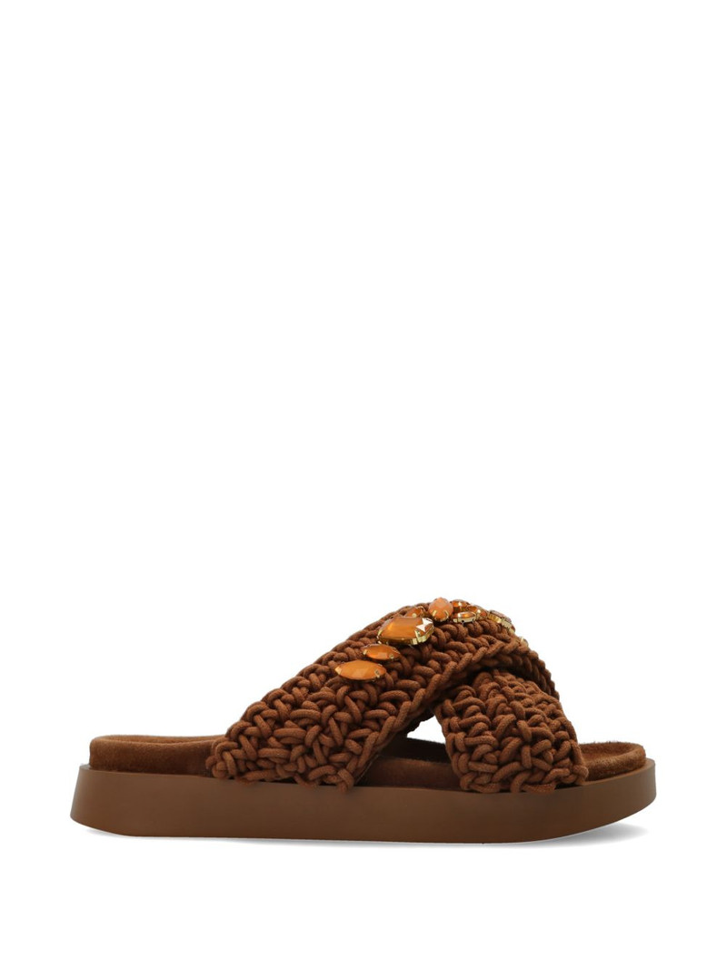 jewel-embellished flat sandals 1