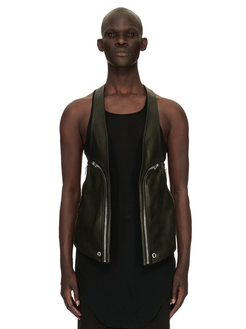 open-front leather gilet 1
