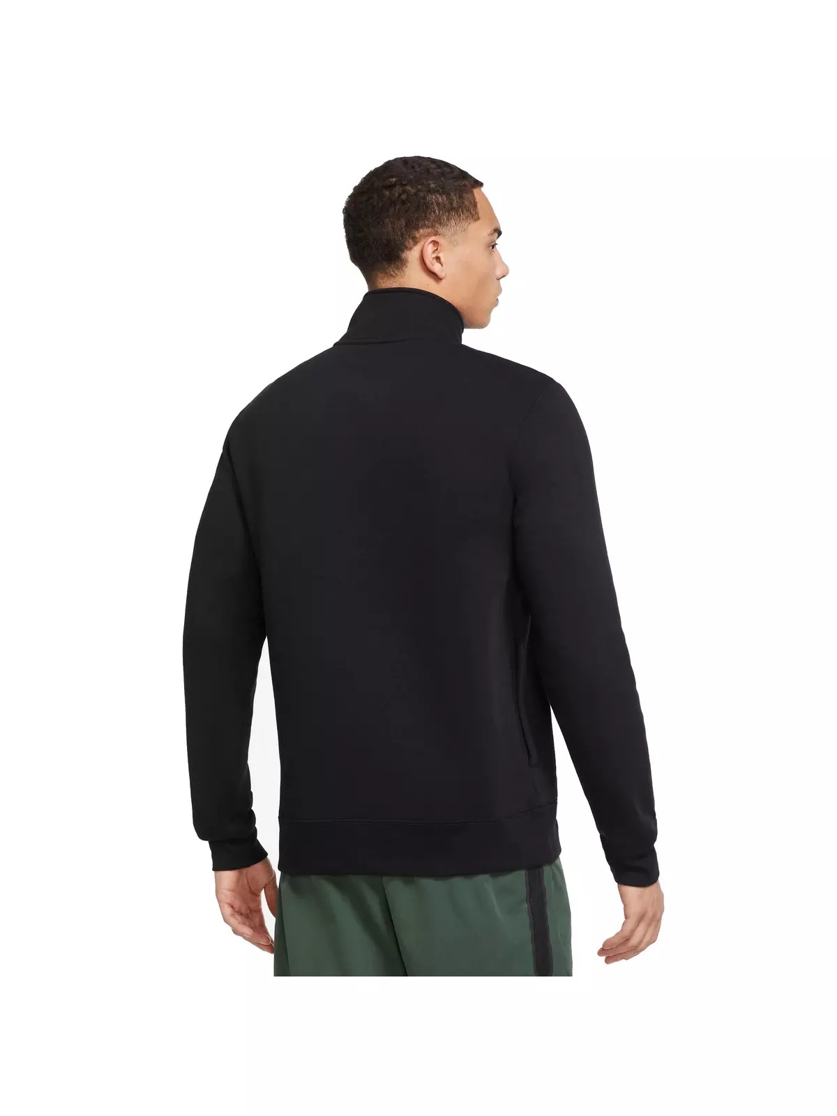 Men's Sportswear Brushed-Back 1/2-Zip Pullover-Black - 2