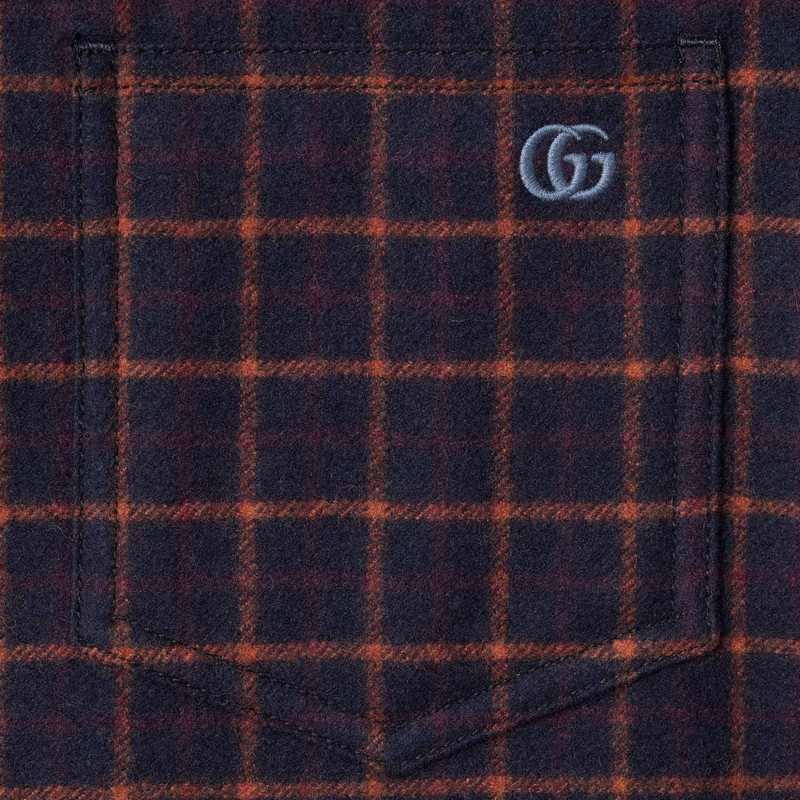 Single-breast check wool jacket 6