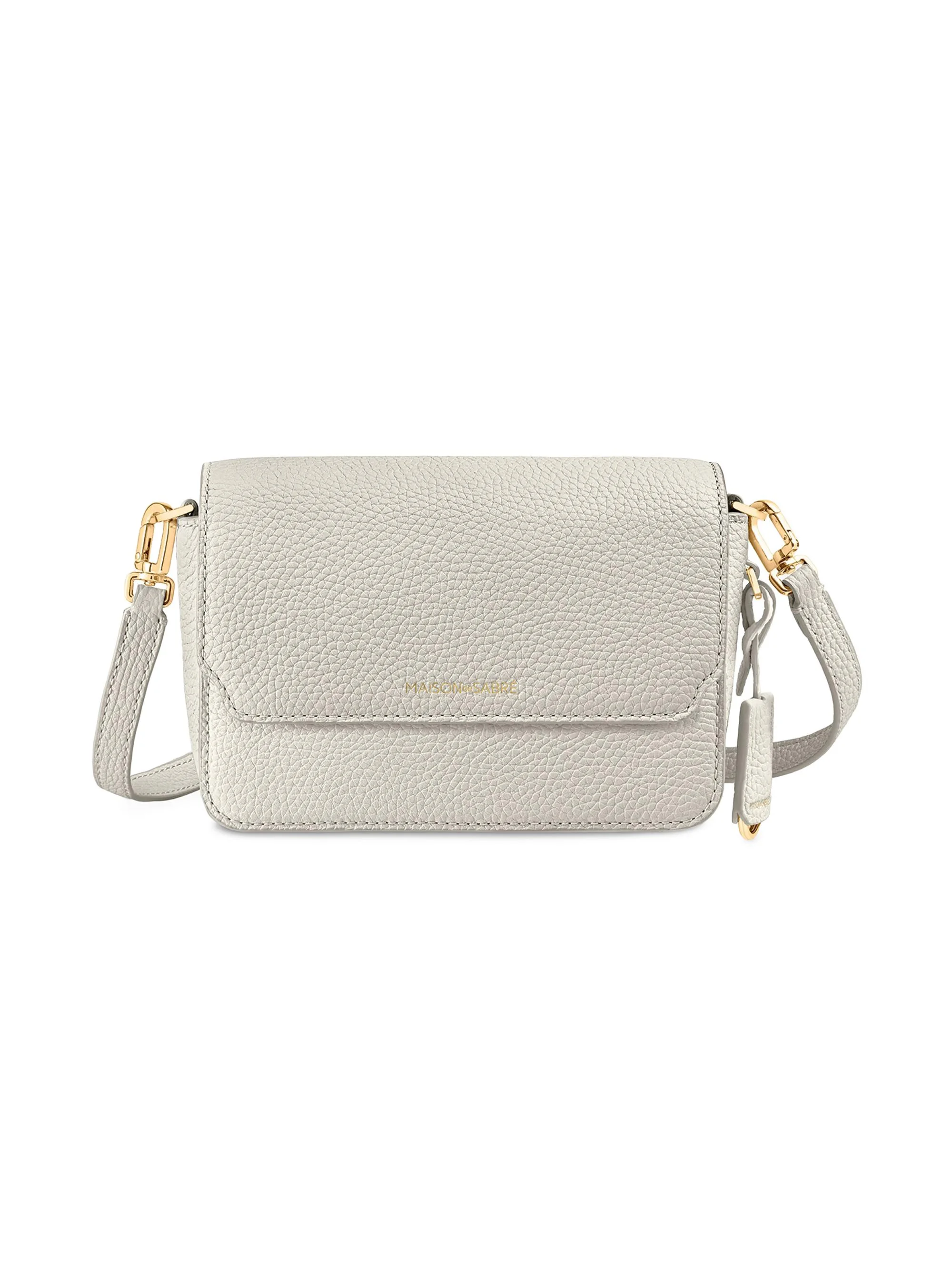 Women's Mini Leather Flap Bag - Foam White - 1
