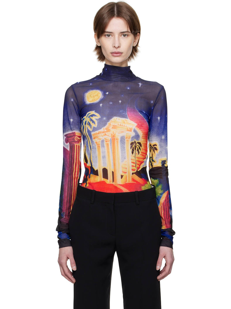 Multicolor Midnight Acropolis Mesh T-Shirt 1