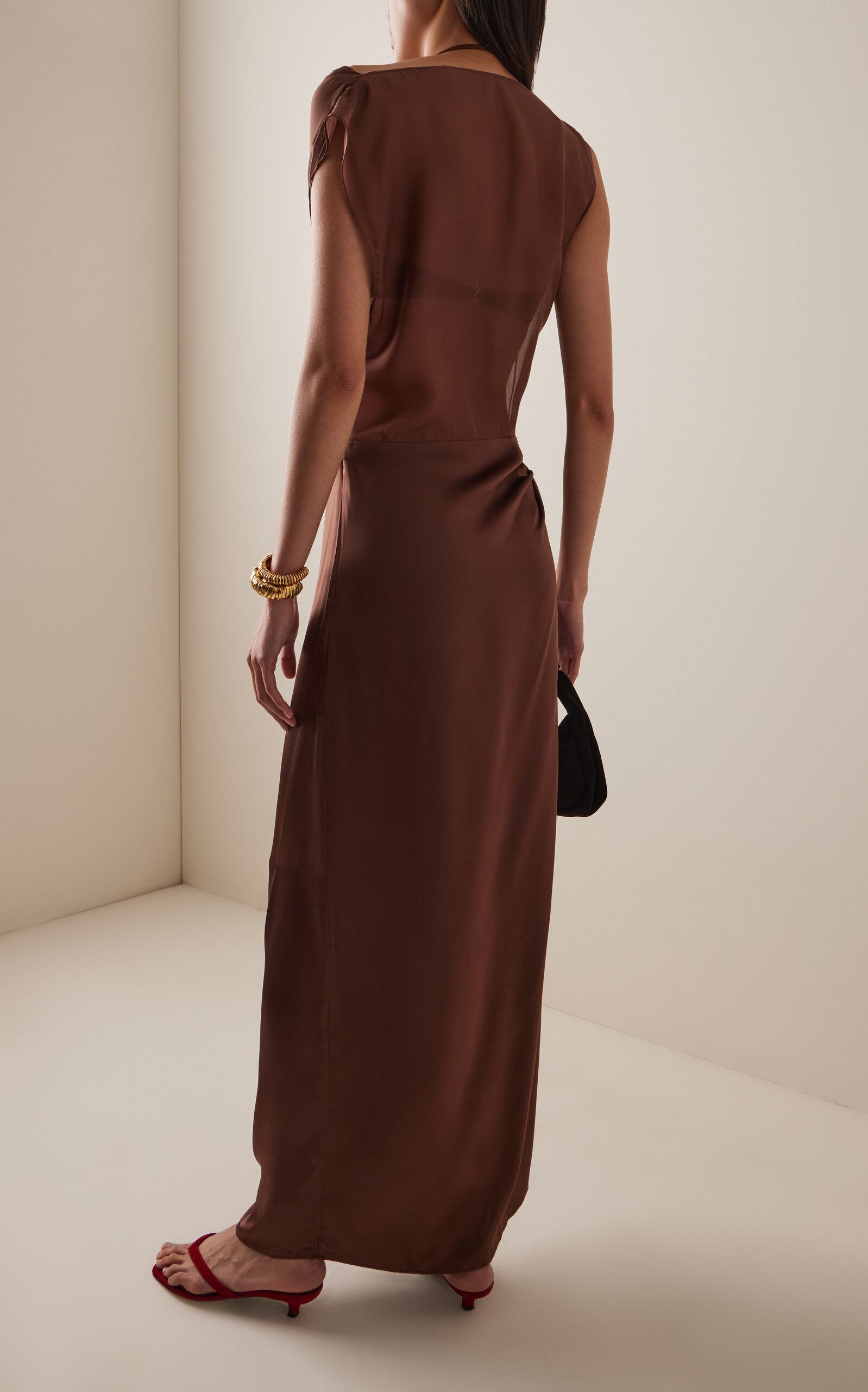 Luca Silk Gown brown - 4