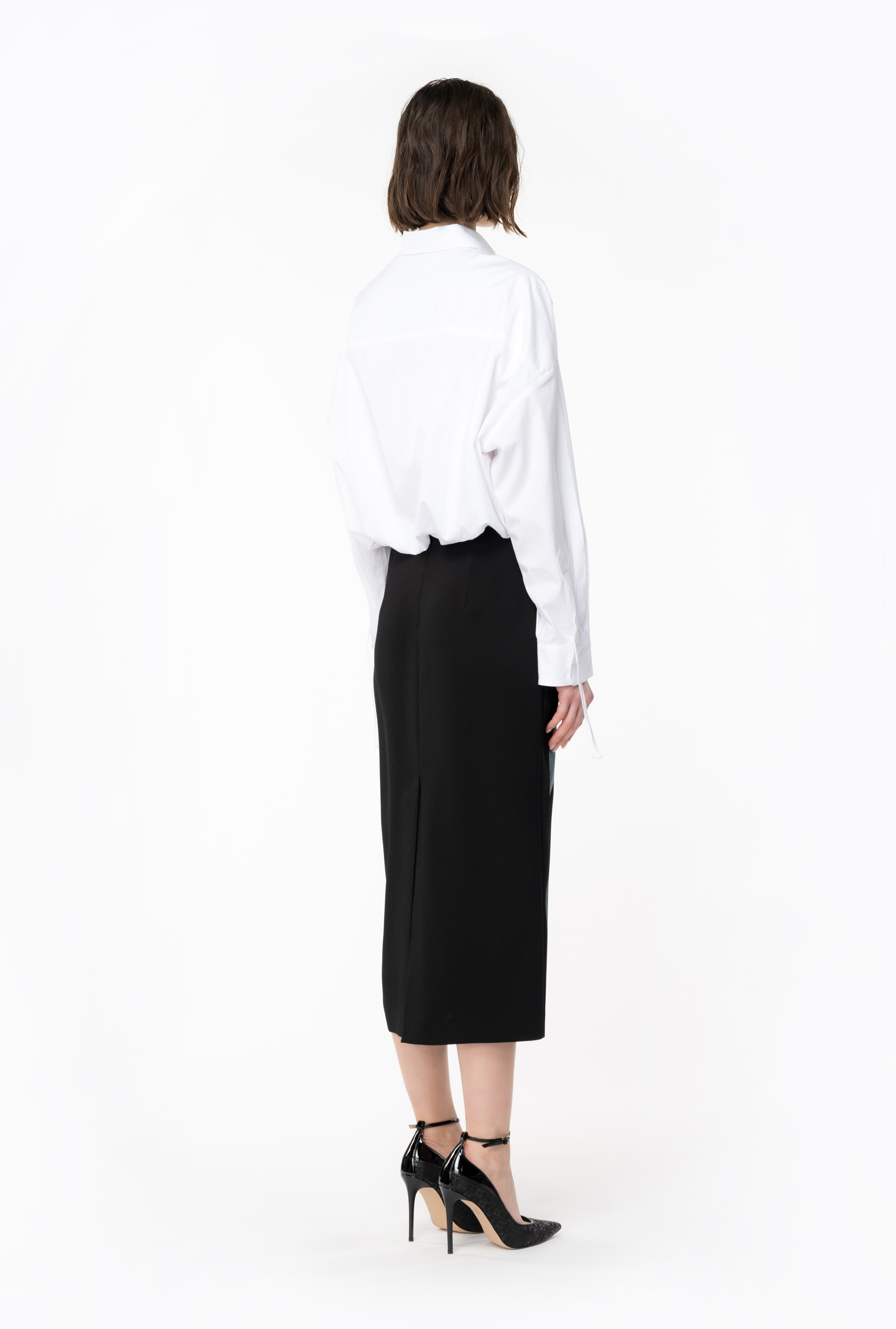 ROSE-PRINT CALF-LENGTH SKIRT - 5