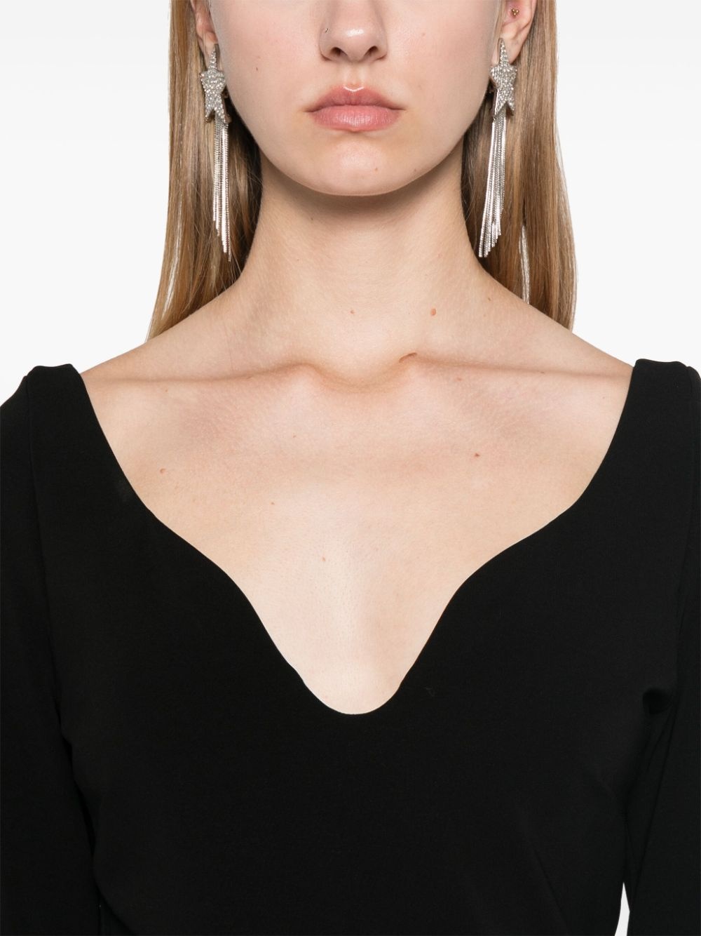 structured V-neck top - 5