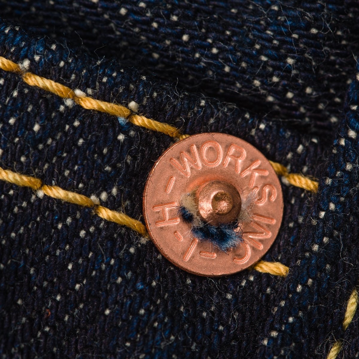 IH-666N 17oz Selvedge Denim Slim Straight Cut Jeans - Natural Indigo - 9