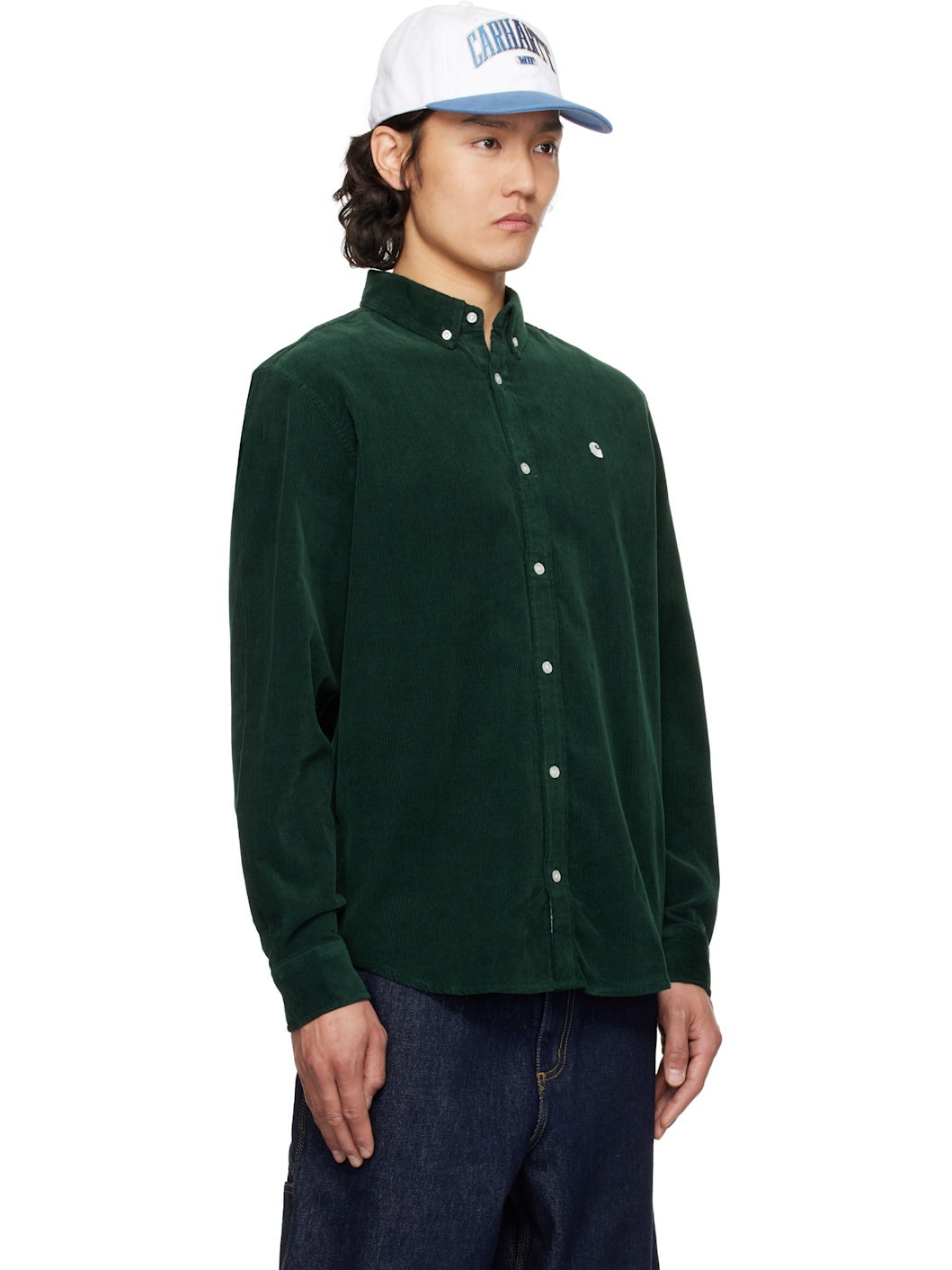 Green Madison Fine Cord Shirt - 2