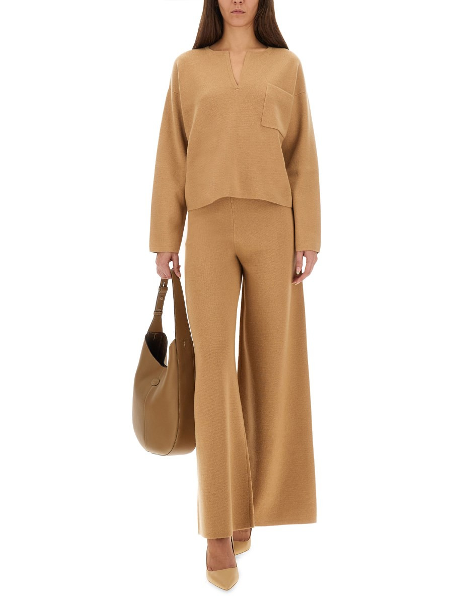 WOOL AND CASHMERE JUDY WIDE PANTS - 2
