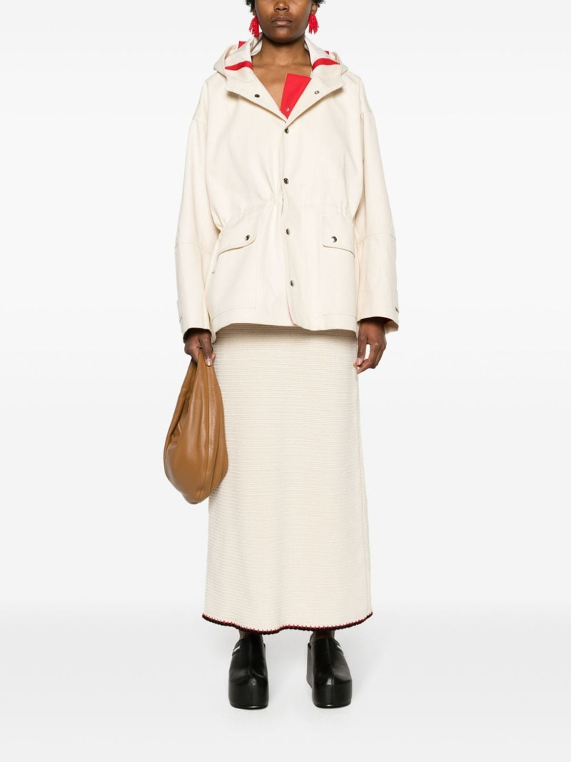 Plan C hooded twill parka jacket outlook