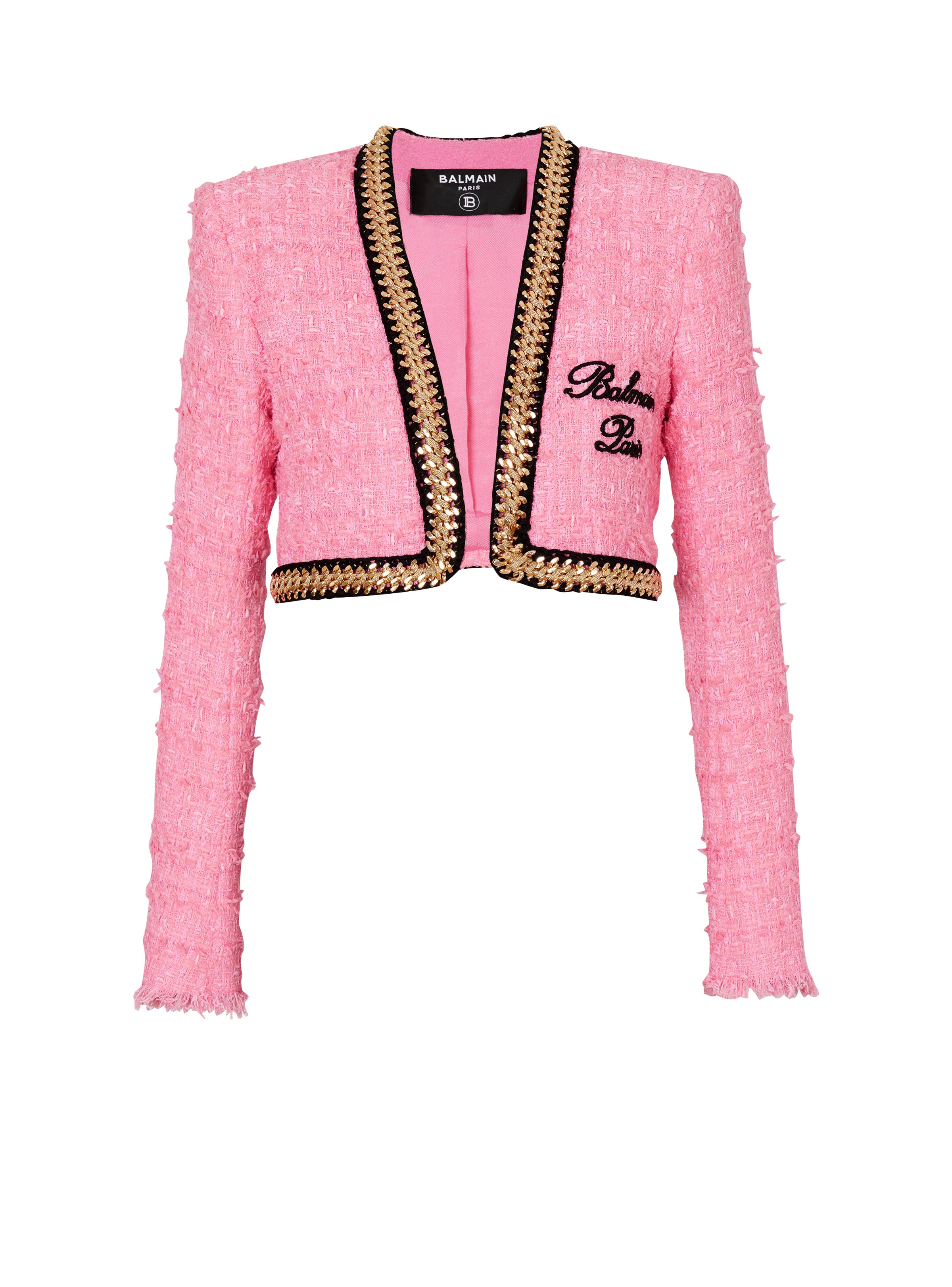 Balmain Signature tweed and chain jacket - 1