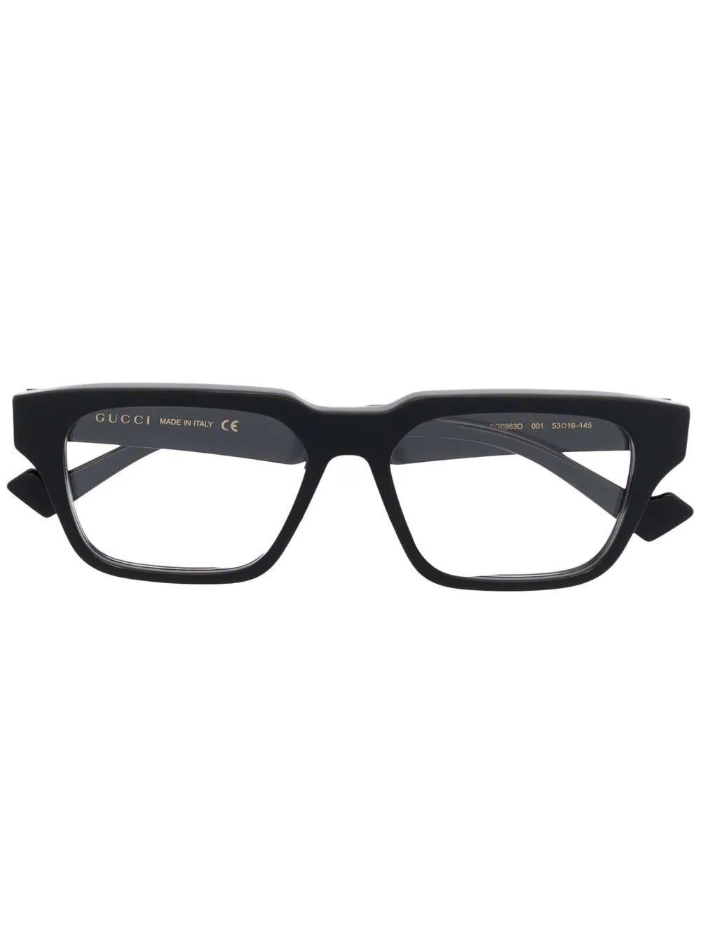 rectangle-frame clear glasses - 1