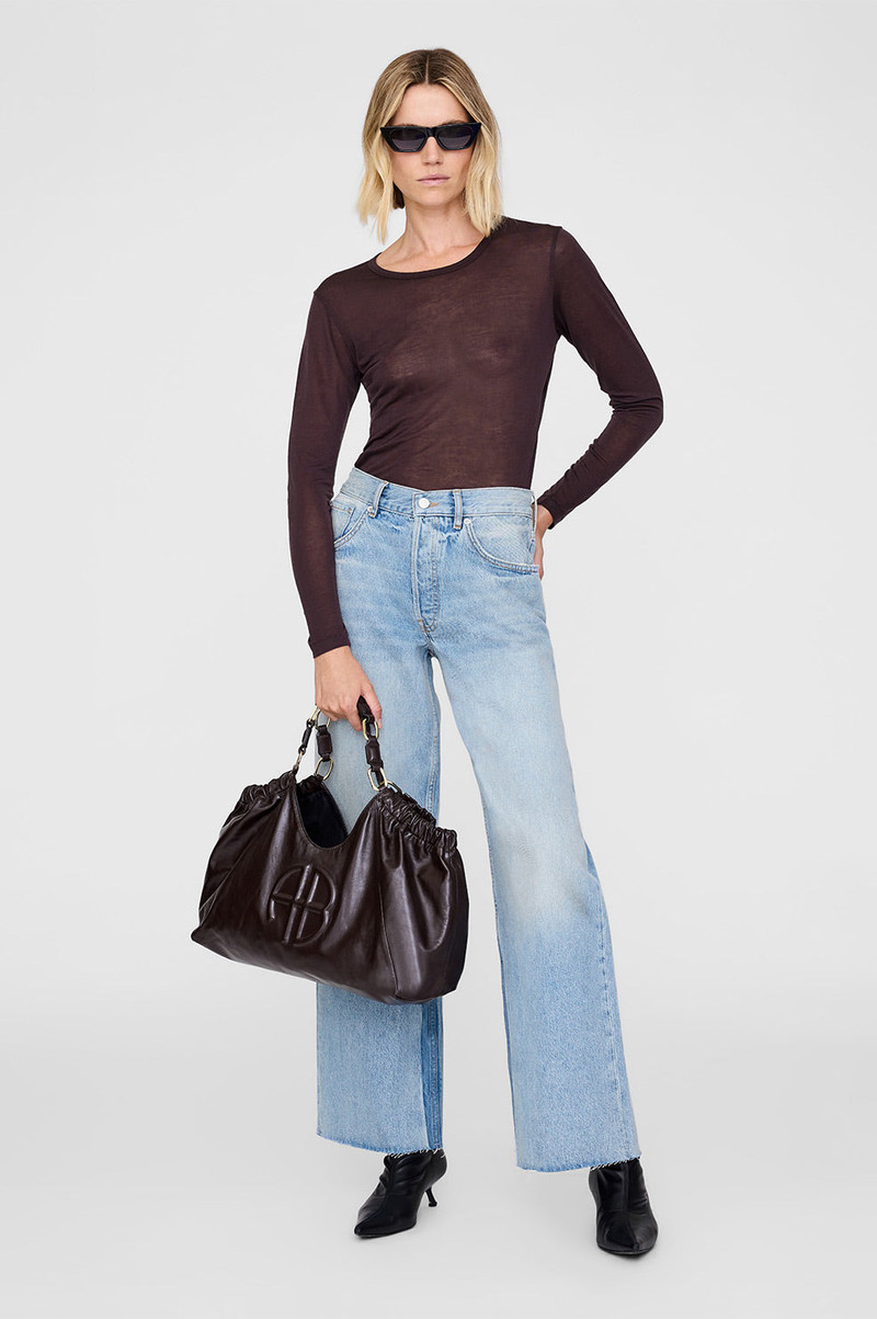 ANINE BING Medium Kate Tote - Dark Brown outlook