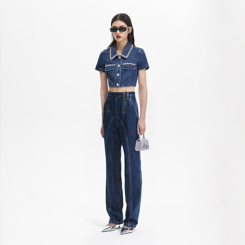 self-portrait Blue Stitch Detail Jeans outlook