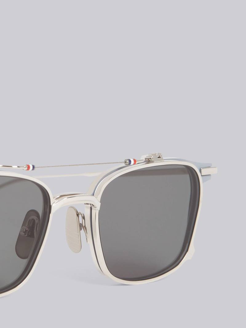 Thom Browne TB817 - Grey Matte Iron Clubmaster Sunglasses outlook