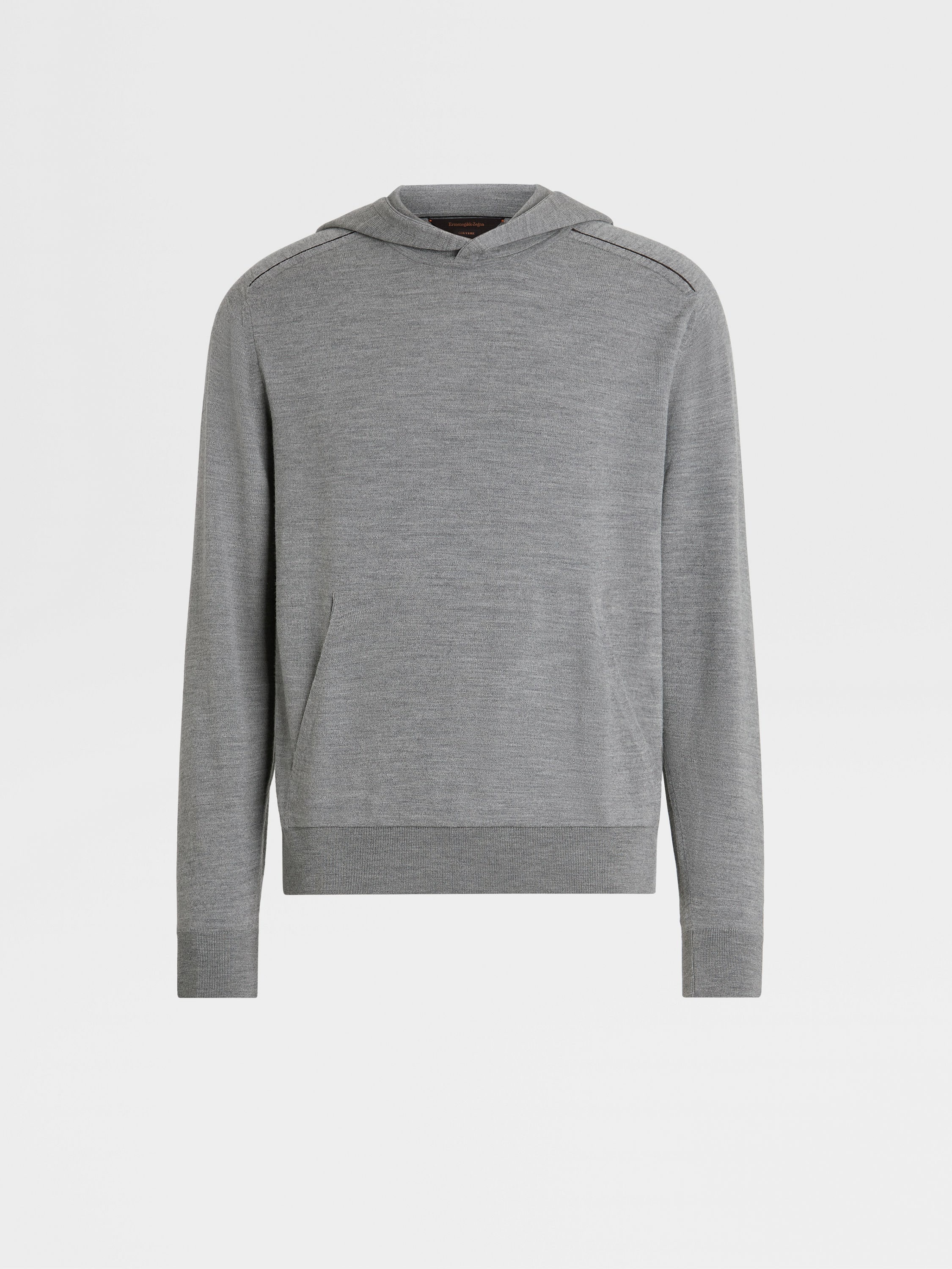 GREY MÉLANGE 12MILMIL12 WOOL HOODIE - 1