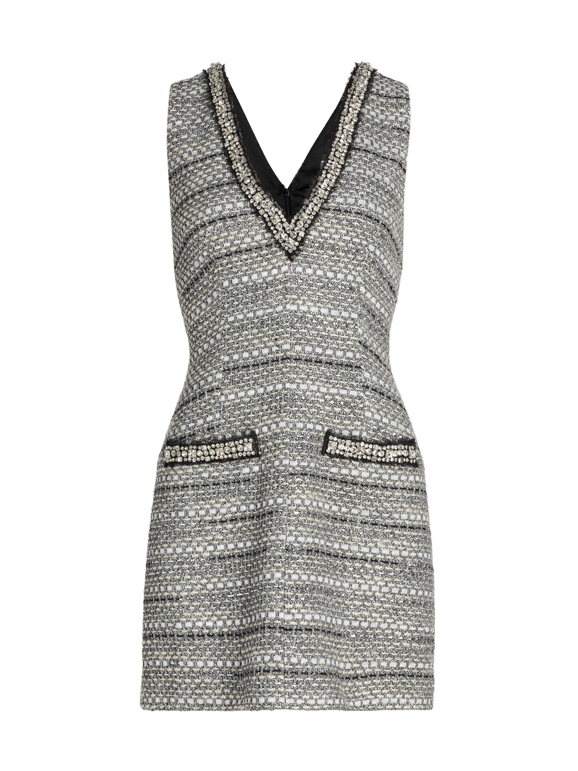 Women's Odele Embellished Cotton-Blend Minidress - Silver - 1