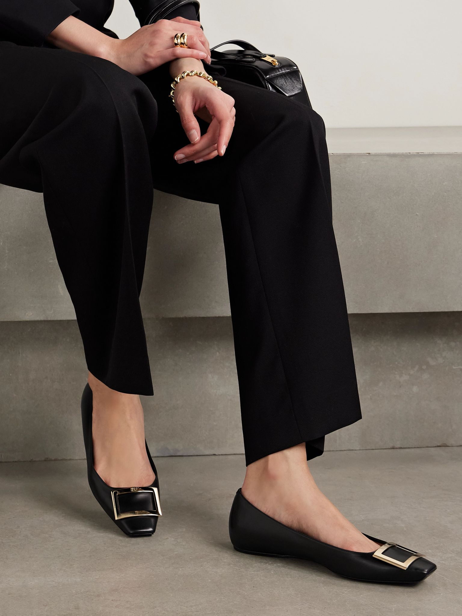 Trompette Bellerine glossed-leather ballet flats Black - 2