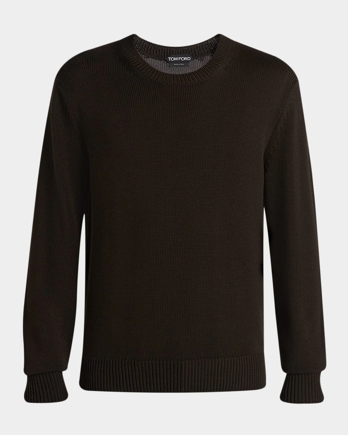 Men's Cotton and Silk Knit Crewneck Sweater - 1