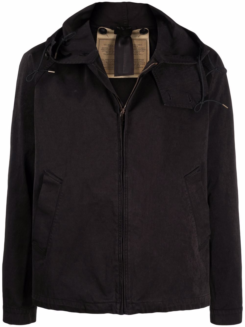 zip-up cotton hooded jacket - 1