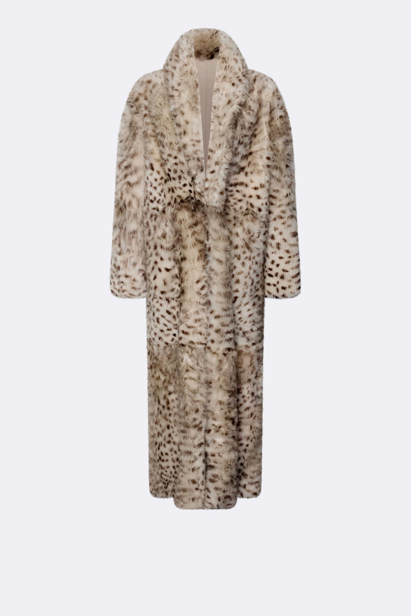 Snow Leopard Shearling Long Coat 1