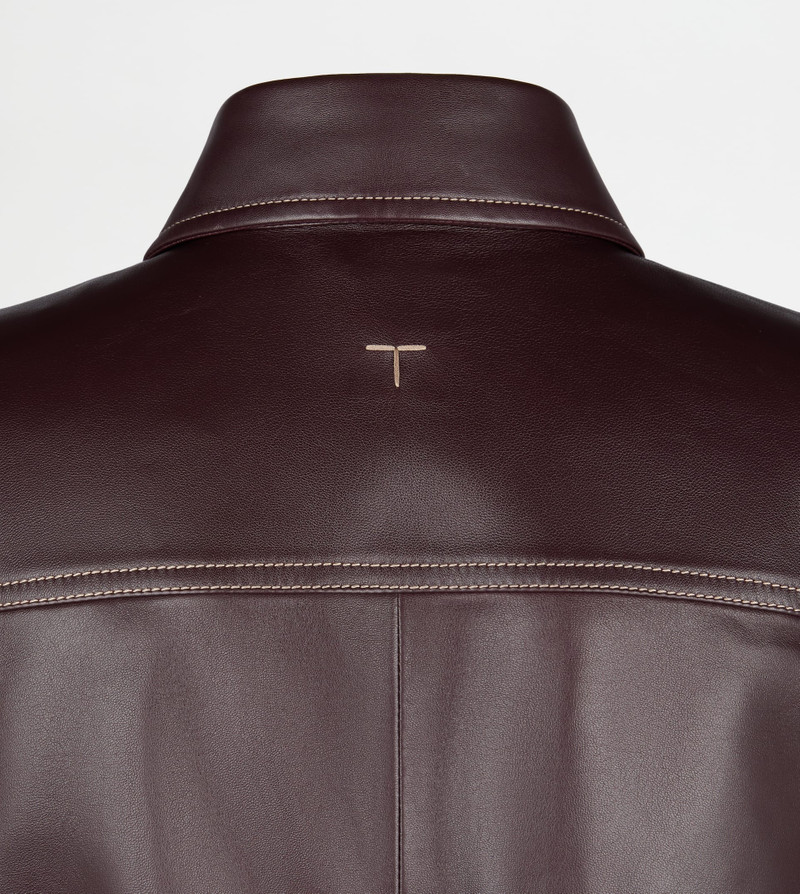 SHIRT IN LEATHER - BURGUNDY 8