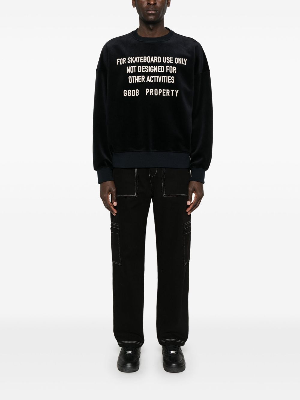embroidered-lettering sweatshirt - 2