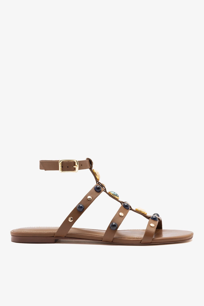 Amalfi Flat Sandal Caramel Leather 1
