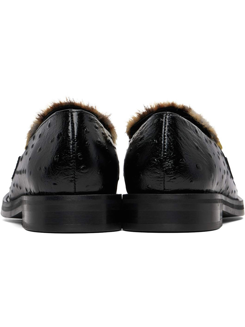 Black Champagne Cap Square Toe Loafers 2