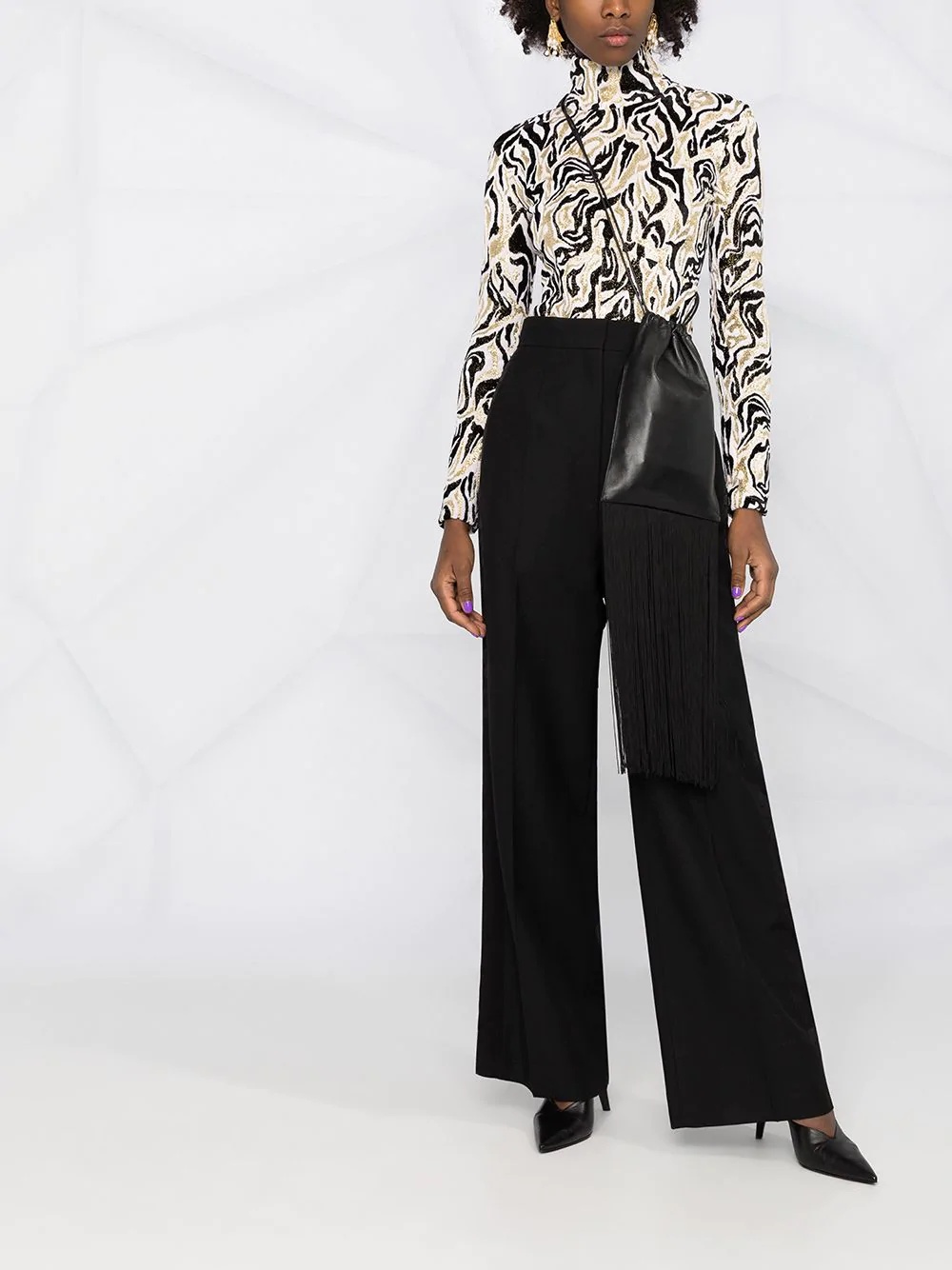 high-waisted tailored trousers - 2