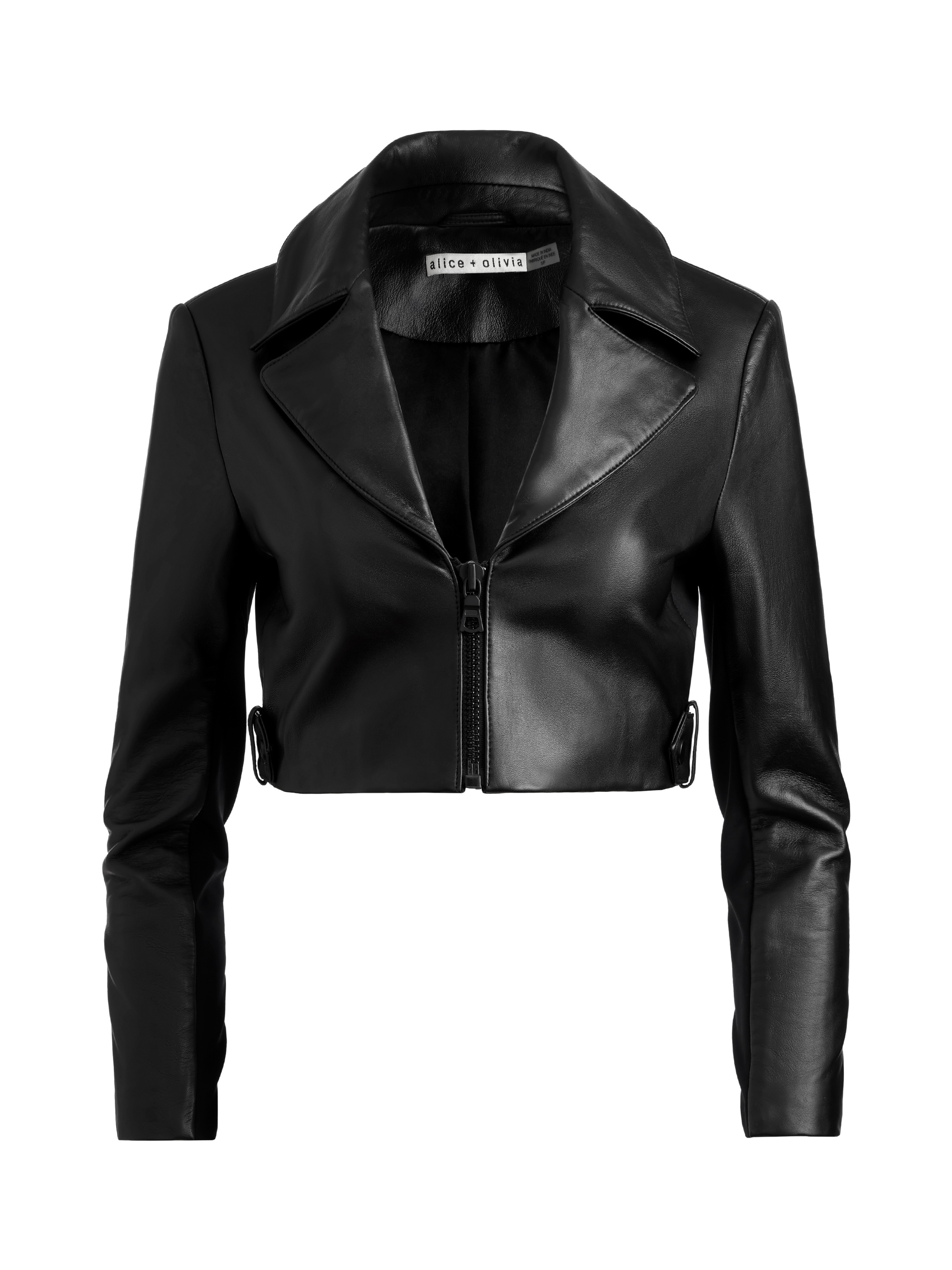 Alice + Olivia YARDLEY LEATHER CROPPED JACKET, aliceandolivia