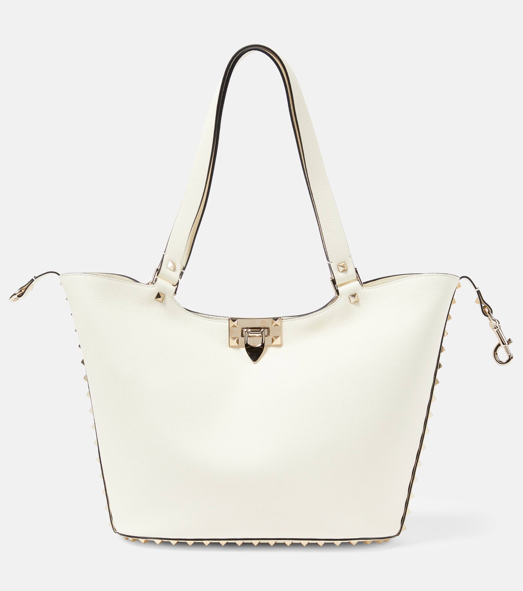 Rockstud Small leather tote bag - 1