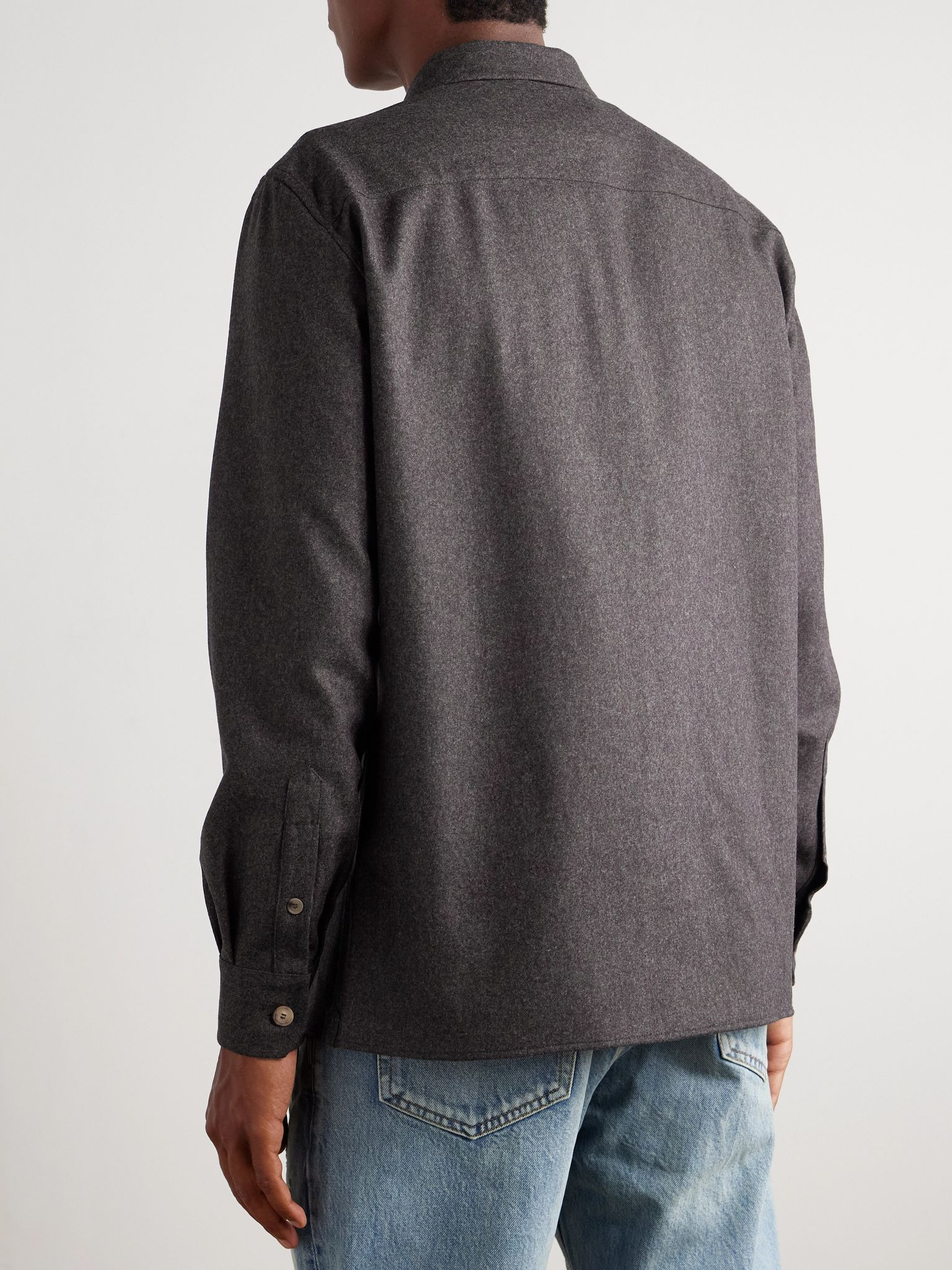 Wool Overshirt Brown - 4