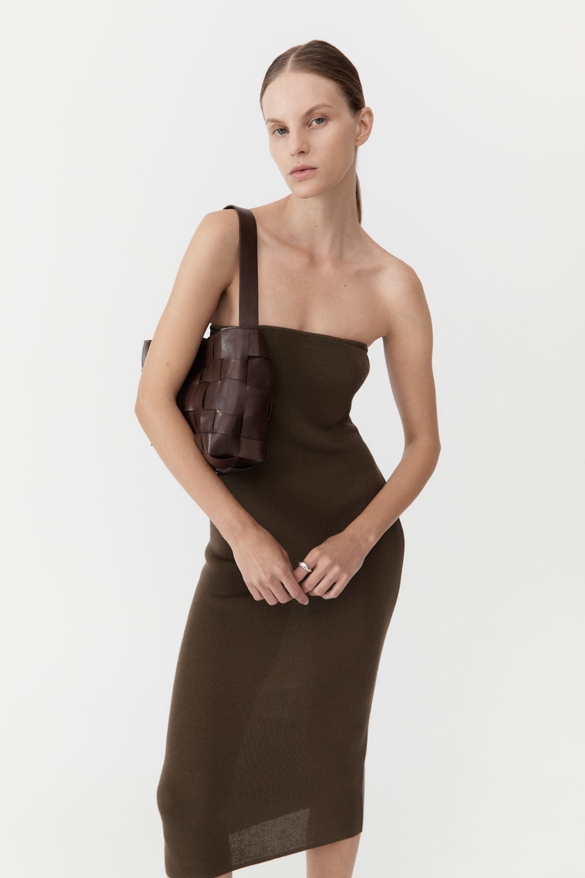 Woven Mini Tote - Chocolate - 2