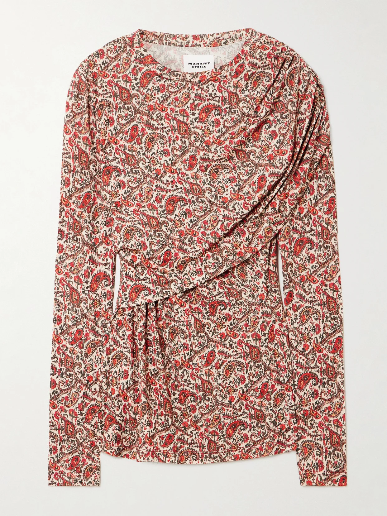 Printed Stretch-modal Turtleneck Top - 1