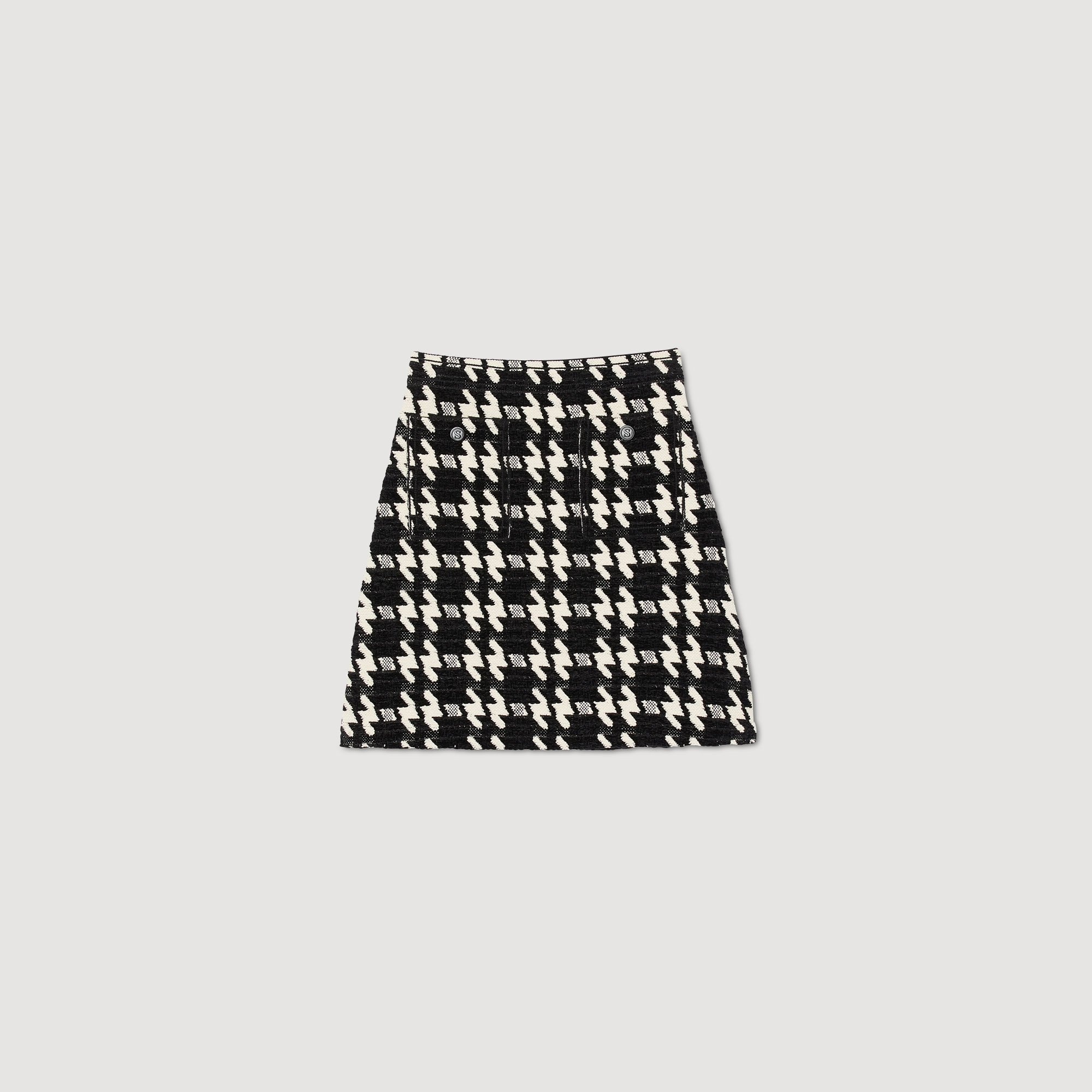 Short houndstooth skirt - 1