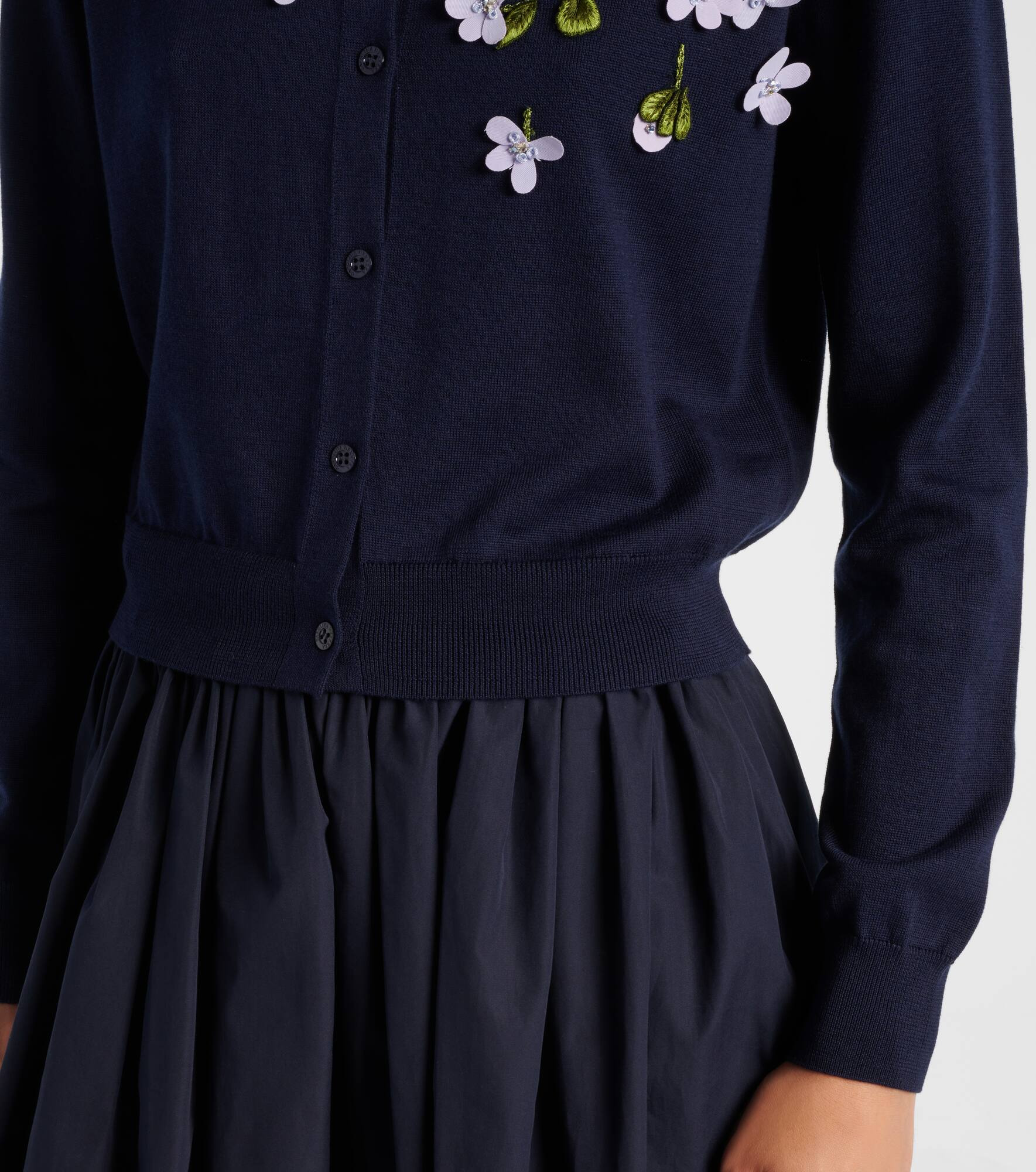 Embroidered silk and cotton cardigan - 5