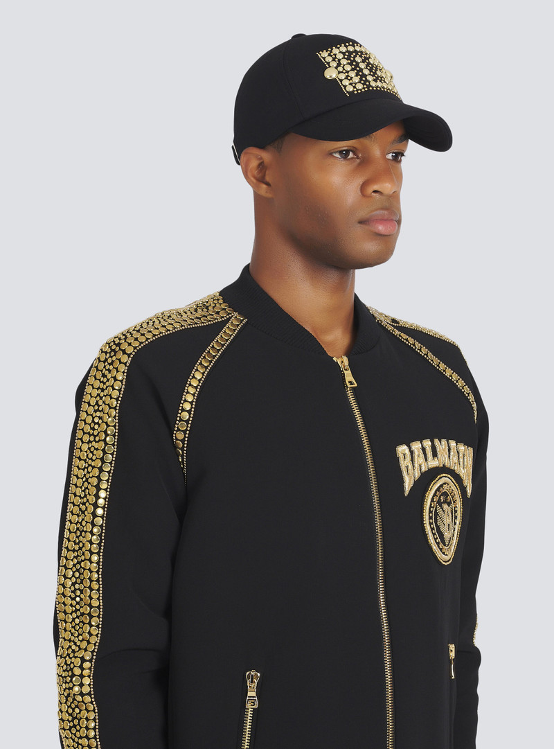 Balmain Cotton cap with studded Balmain logo embroidery outlook