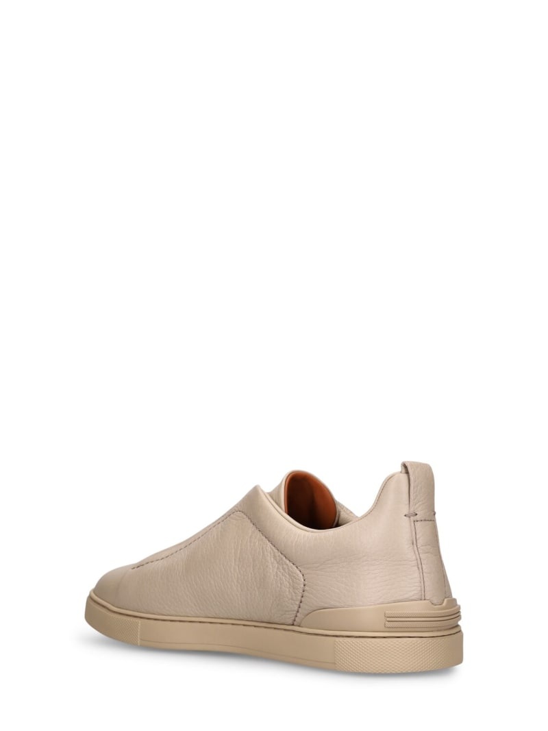 Triple Stitch leather low-top sneakers - 4