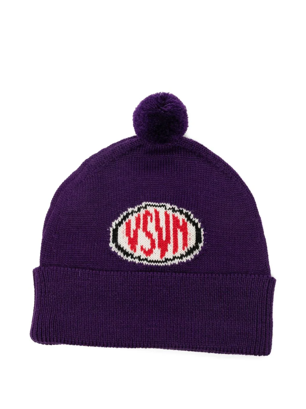 pom-pom intarsia-knit beanie hat - 1