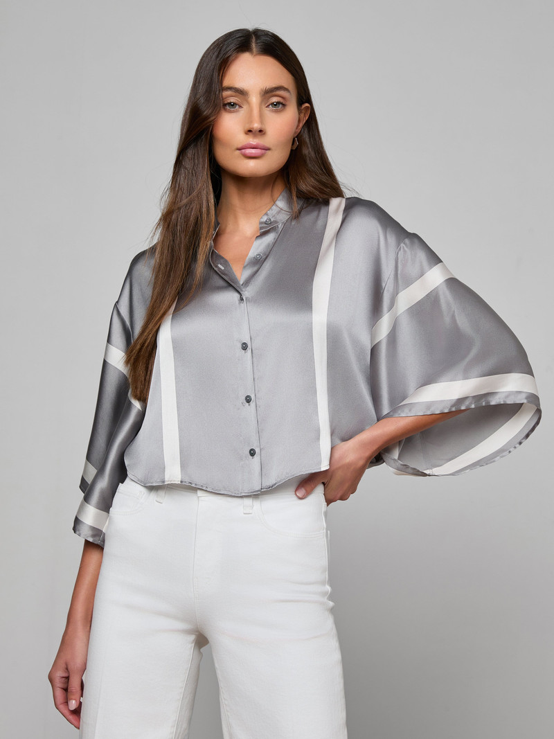 L'AGENCE Dru Silk Blouse outlook