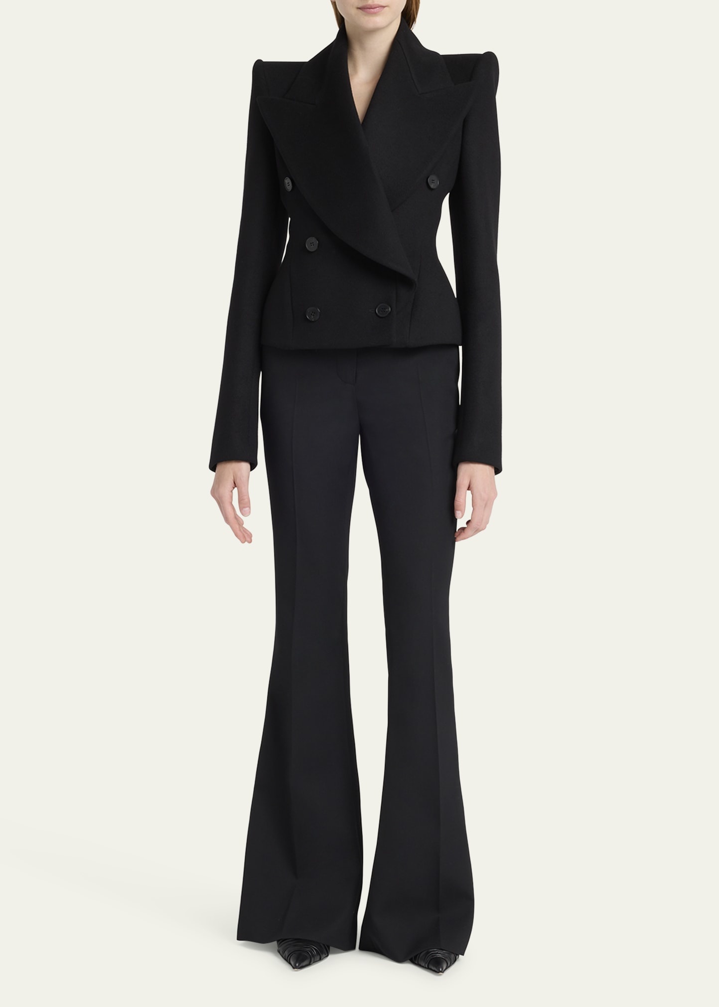 Alexander McQueen Wrap Double-Breasted Wool Cashmere Blazer