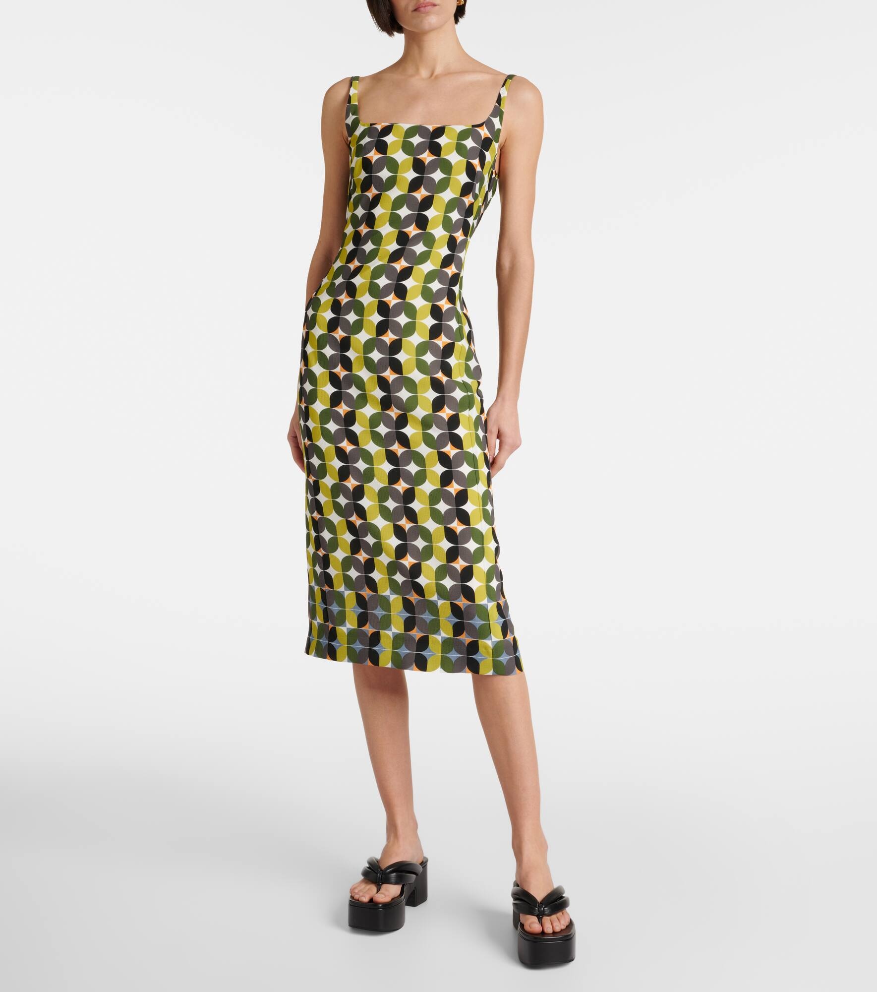Printed crêpe midi dress - 6