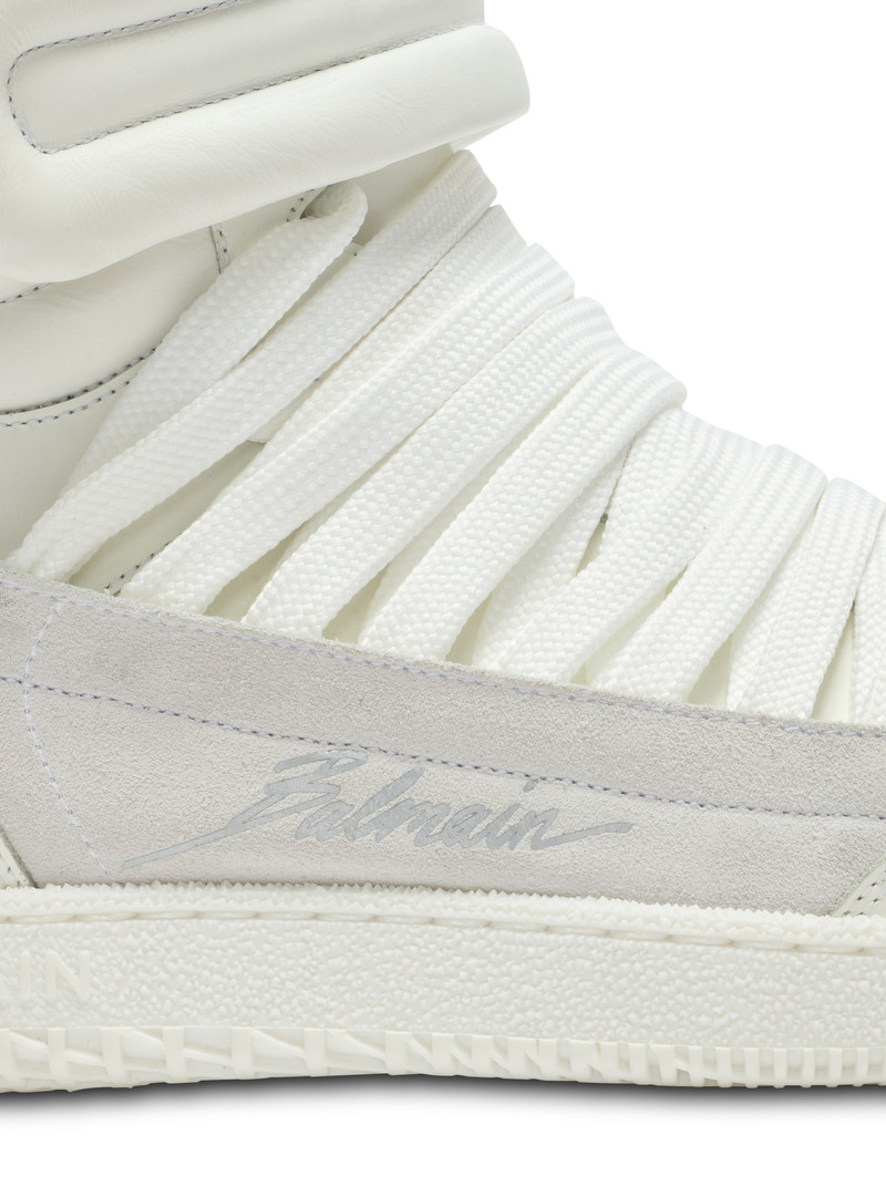 Leather Balmain Swan Mid-Top lace-up trainers 7