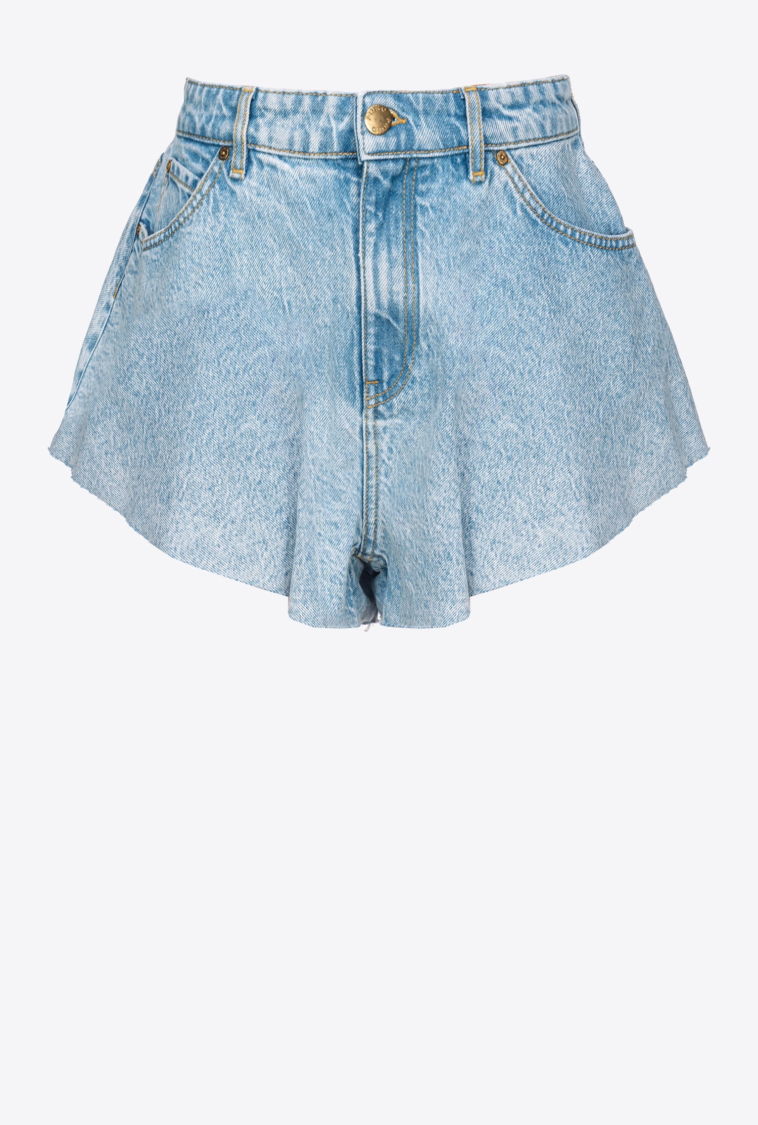 OCEAN BLUE DENIM BUTTERFLY SHORTS - 1