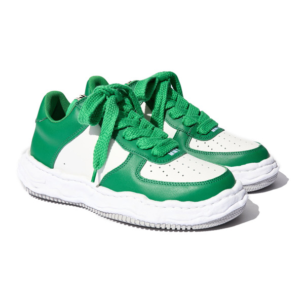 Maison MIHARA YASUHIRO WAYNE OG Sole Leather Low-top Sneaker 'White Green' A08FW706-WHTGRN - 3