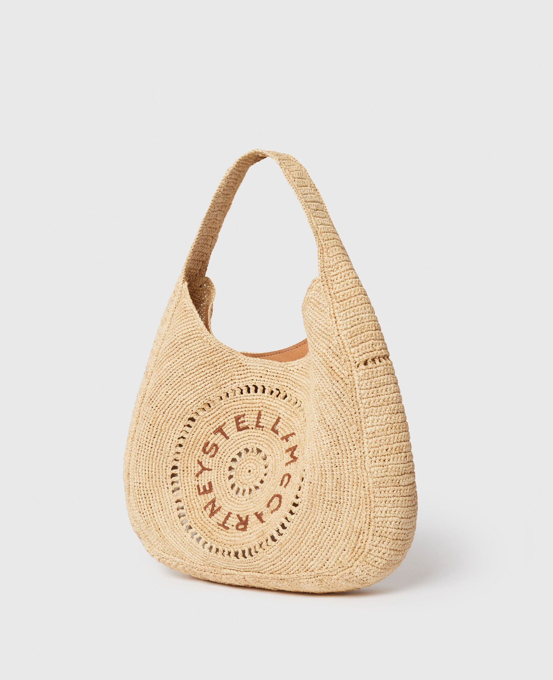 Logo Raffia Slouchy Medium Tote Bag - 2