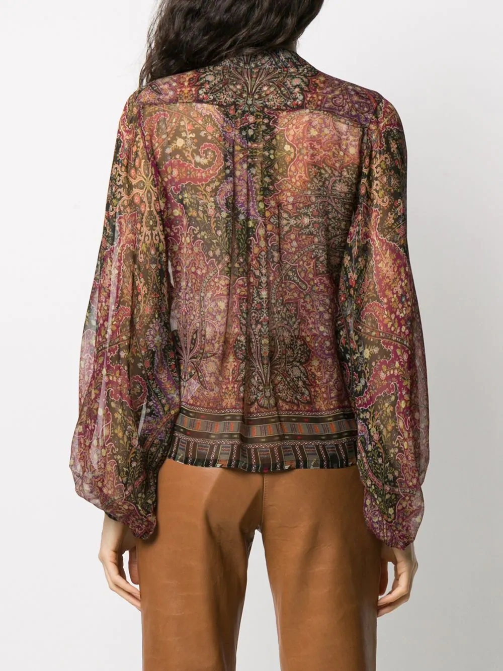 mandarin collar paisley print blouse - 4