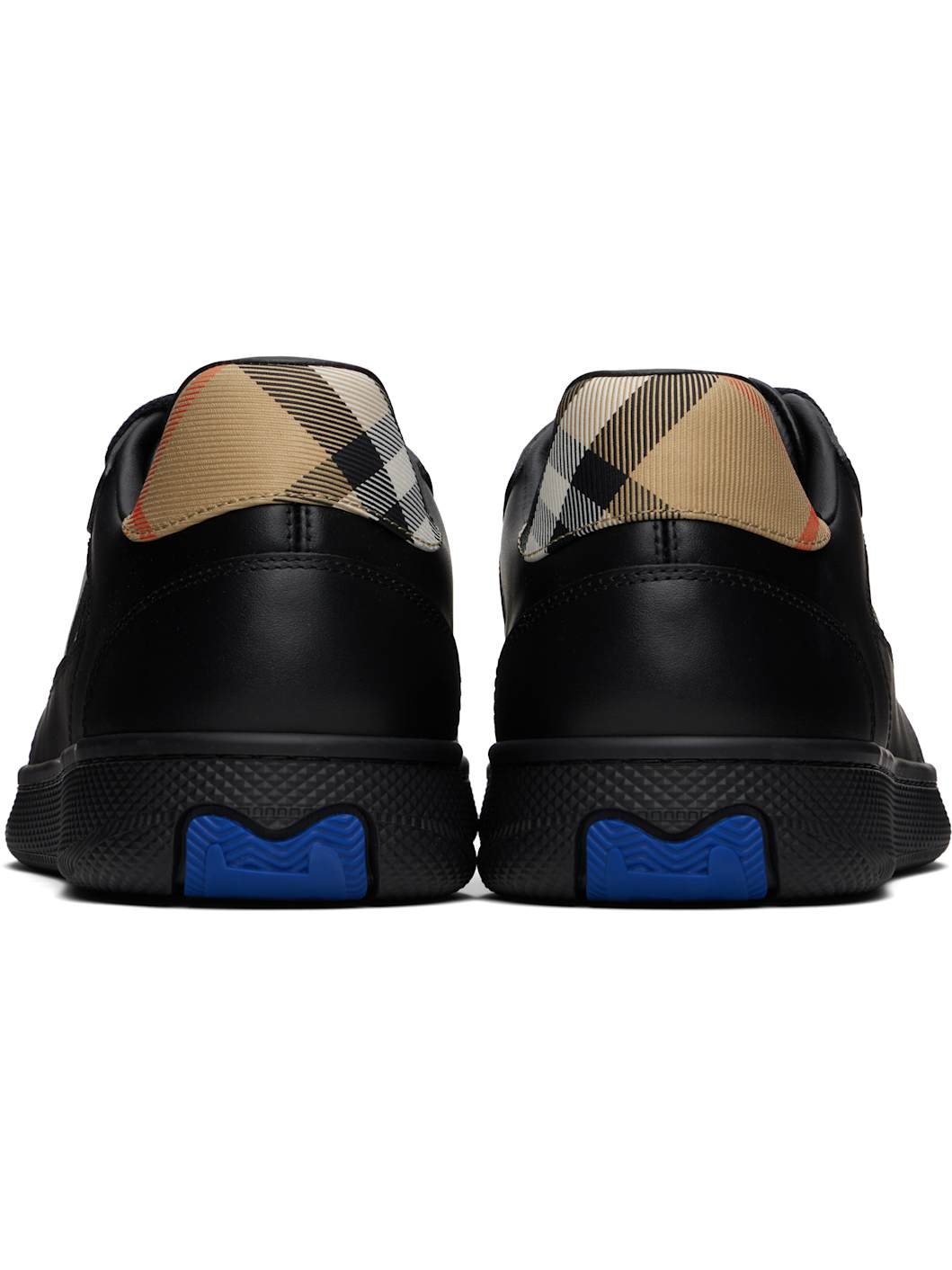 Black Leather & Check Terrace Sneakers​ - 2