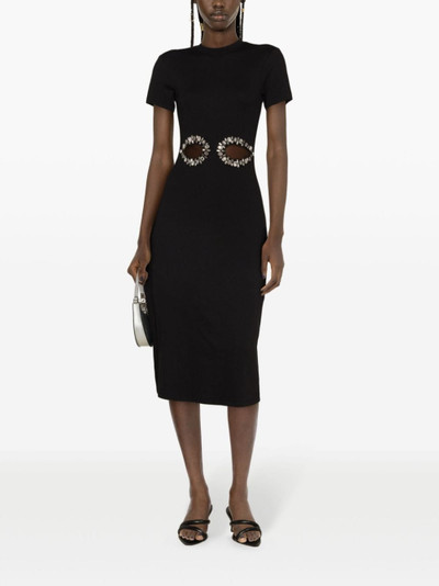 Sandro crystal-embellished cut-out midi dress outlook