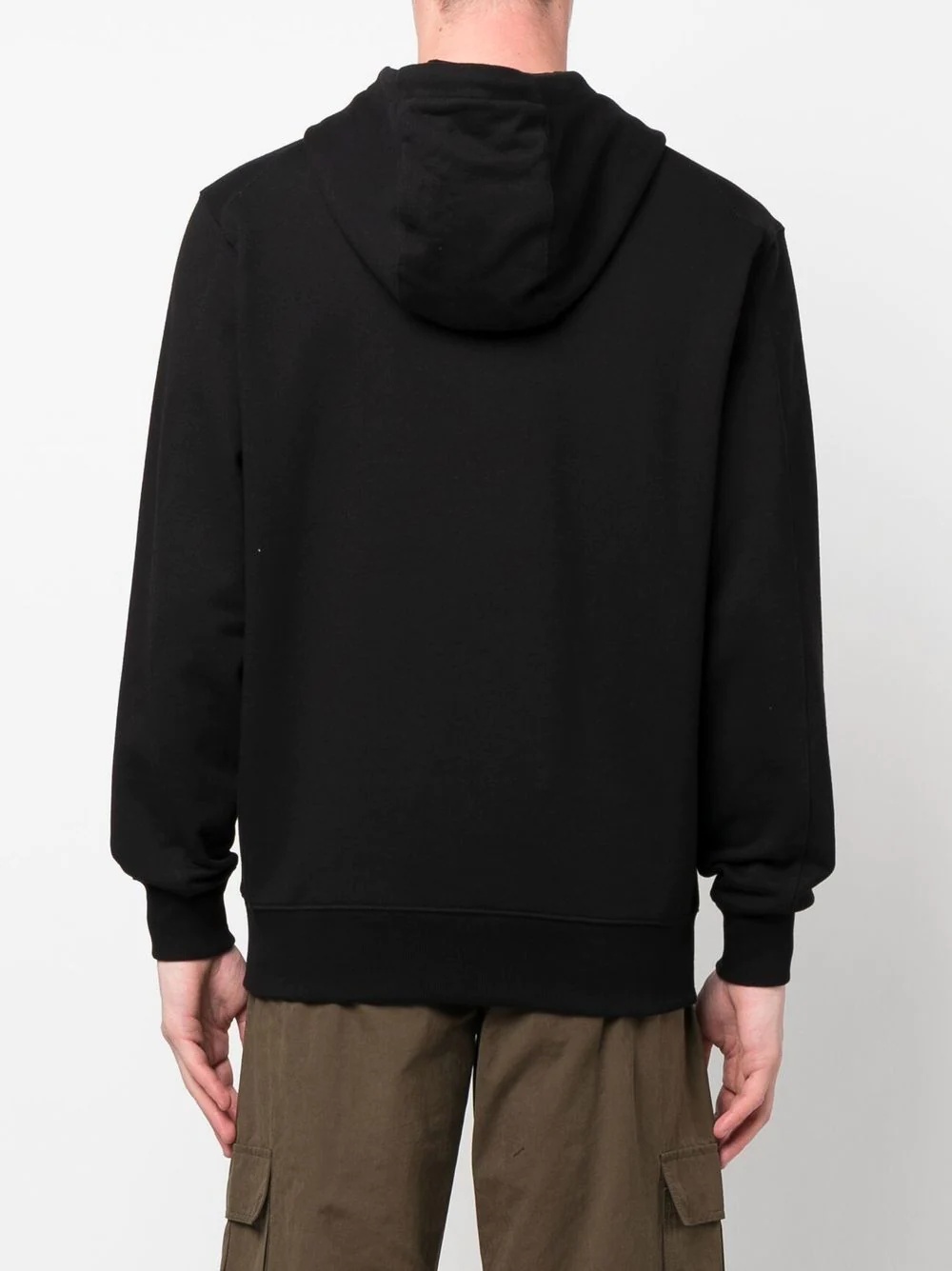 mesh panel cotton hoodie - 4